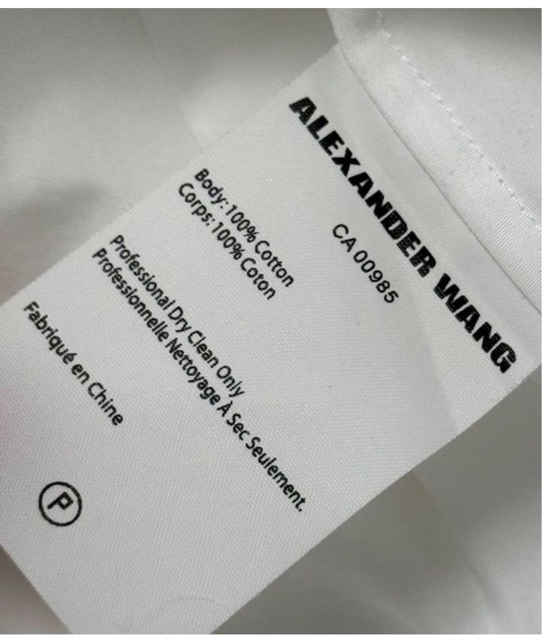 ALEXANDER WANG Белое хлопковое коктейльное платье, фото 4