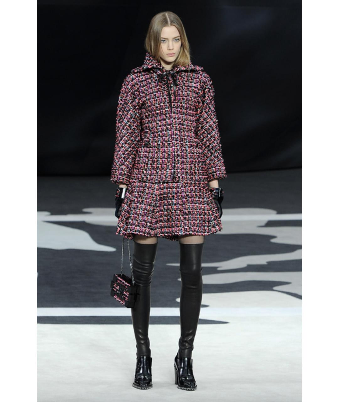 CHANEL Розовая полиамидовая юбка мини, фото 5