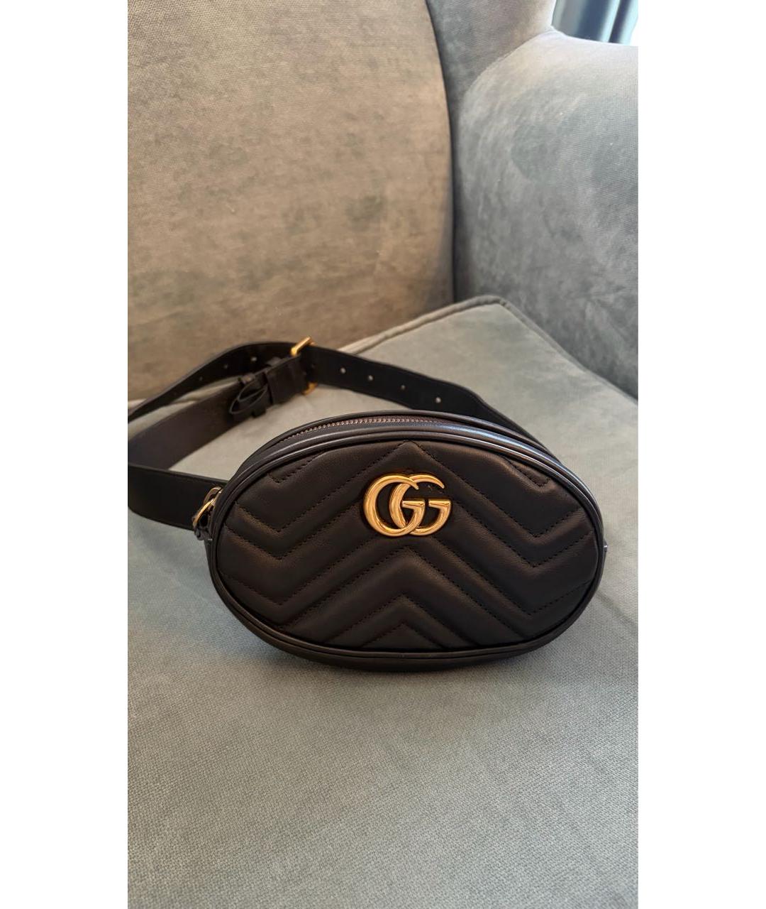 GUCCI Черная кожаная поясная сумка, фото 7