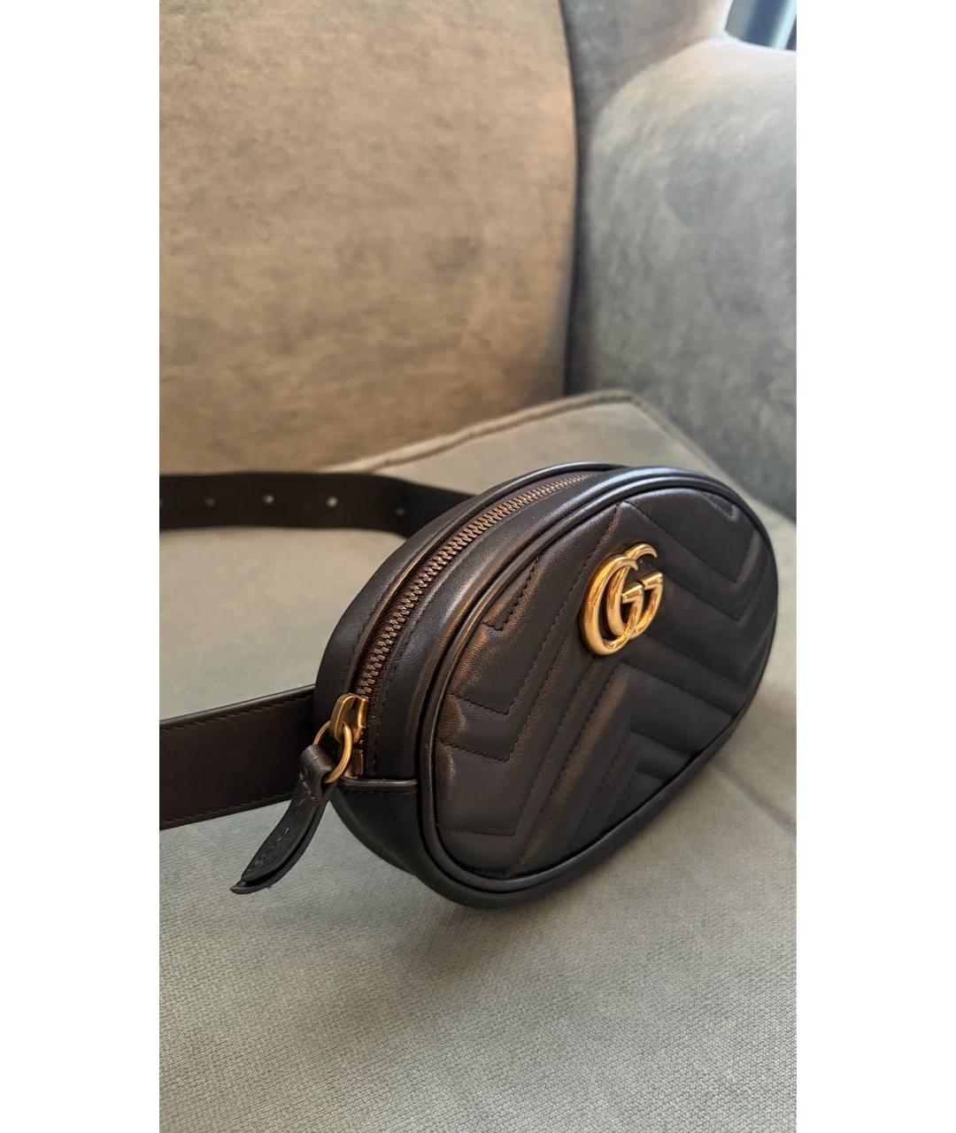 GUCCI Черная кожаная поясная сумка, фото 2