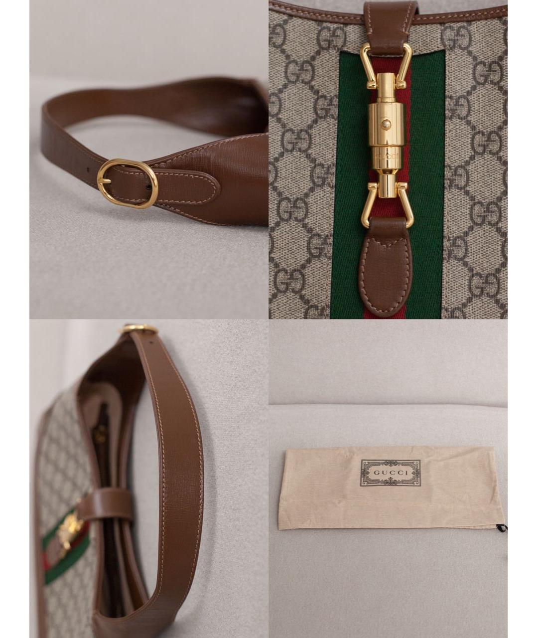 GUCCI Коричневая кожаная сумка с короткими ручками, фото 7