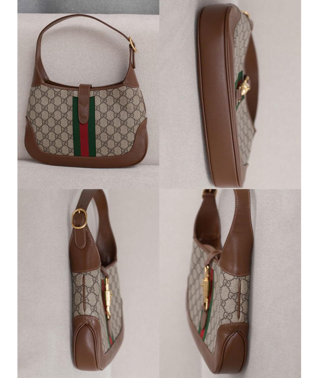 GUCCI Коричневая кожаная сумка с короткими ручками, фото 6
