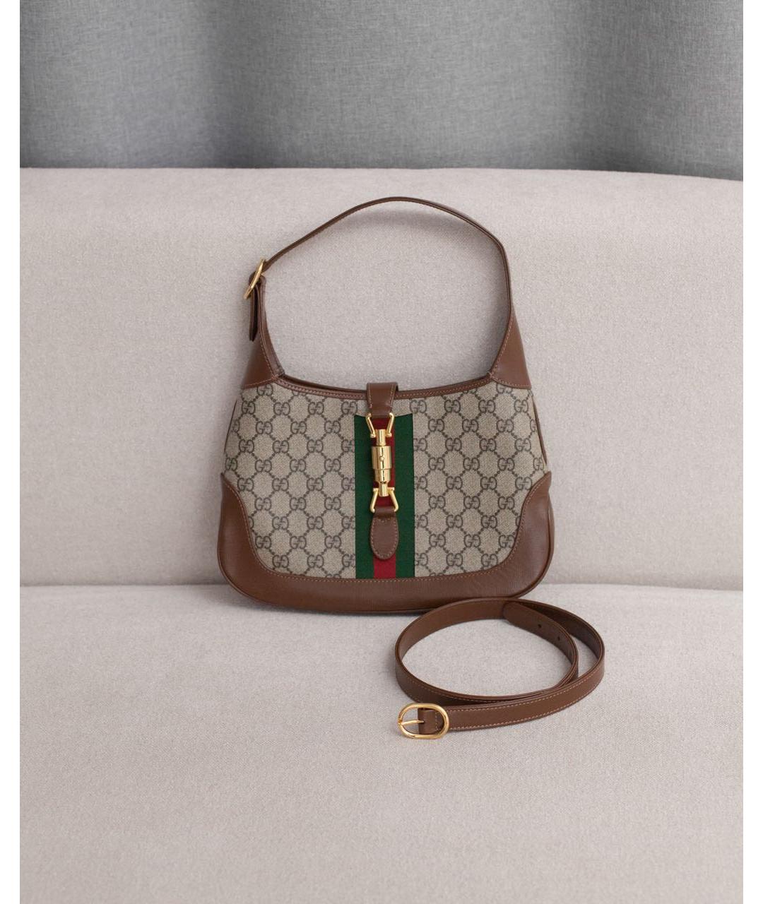 GUCCI Коричневая кожаная сумка с короткими ручками, фото 9