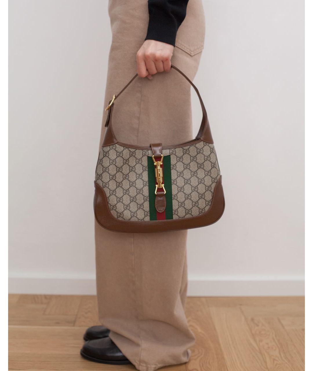 GUCCI Коричневая кожаная сумка с короткими ручками, фото 3