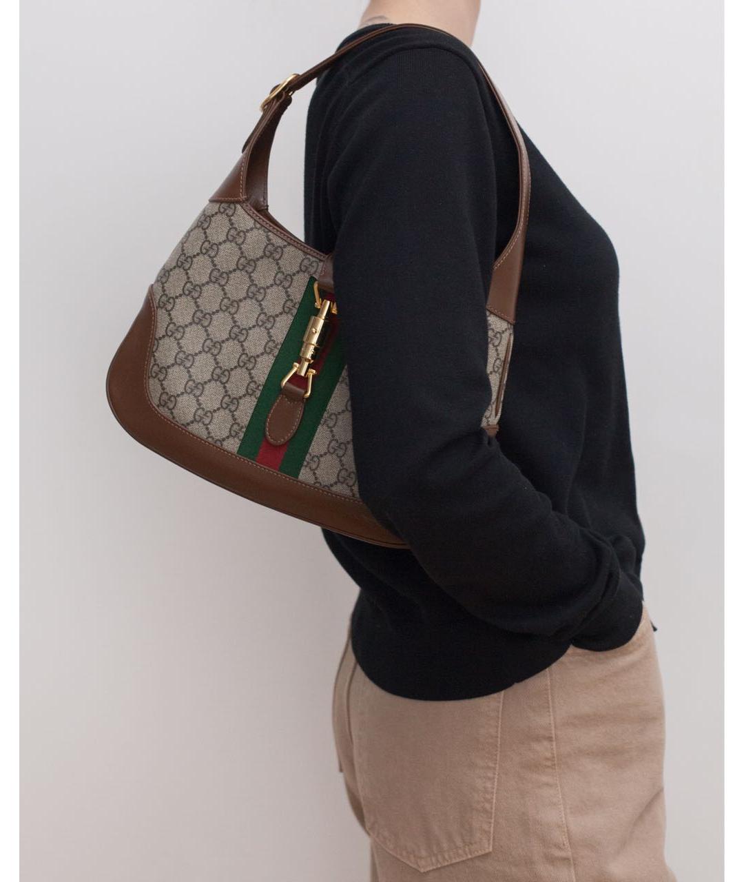 GUCCI Коричневая кожаная сумка с короткими ручками, фото 2
