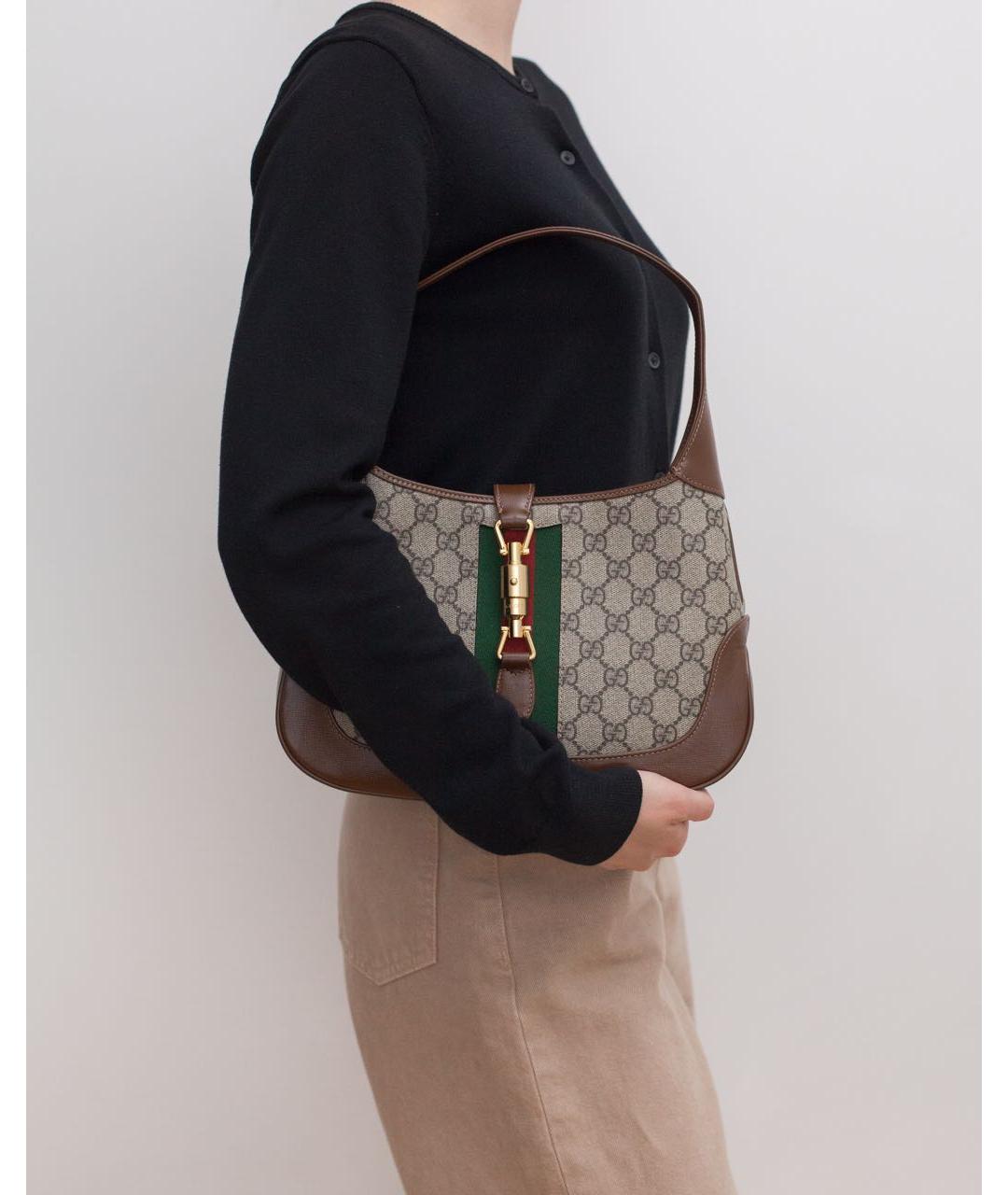 GUCCI Коричневая кожаная сумка с короткими ручками, фото 5
