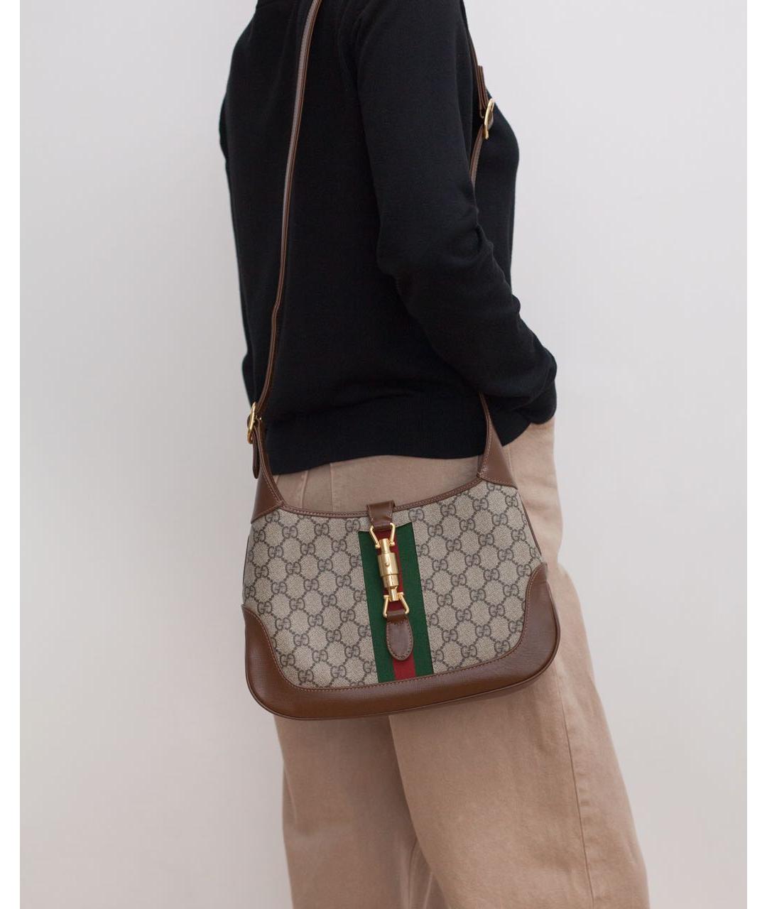 GUCCI Коричневая кожаная сумка с короткими ручками, фото 4