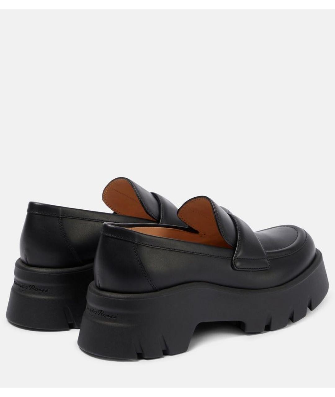 GIANVITO ROSSI Черные кожаные брогги и оксфорды, фото 3