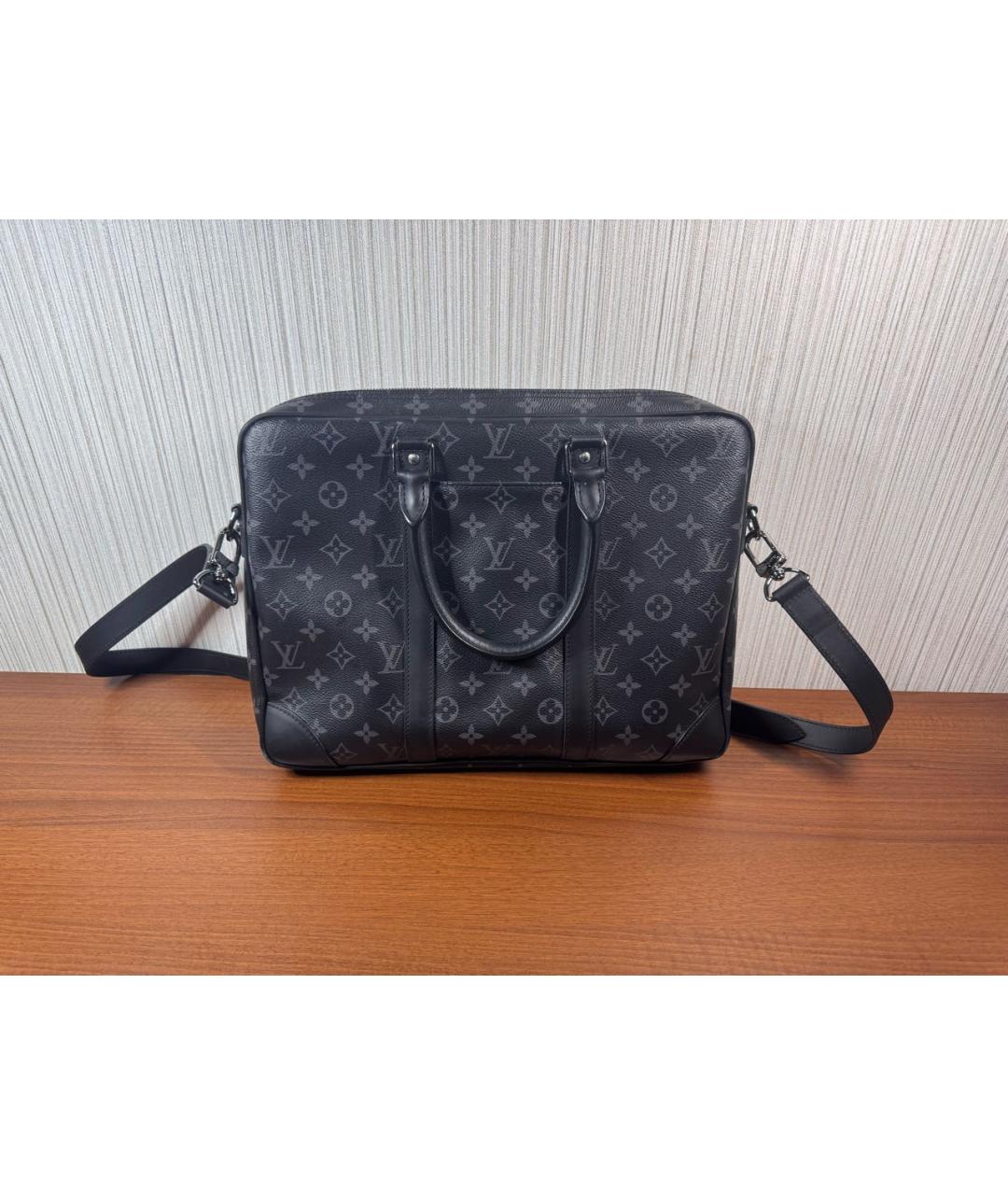 LOUIS VUITTON Черный портфель из канвы, фото 6