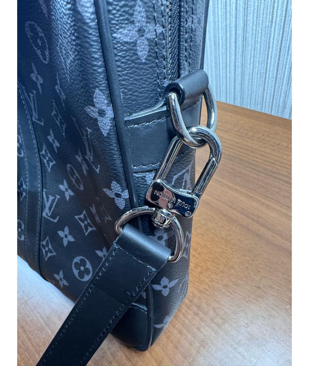 LOUIS VUITTON Черный портфель из канвы, фото 3