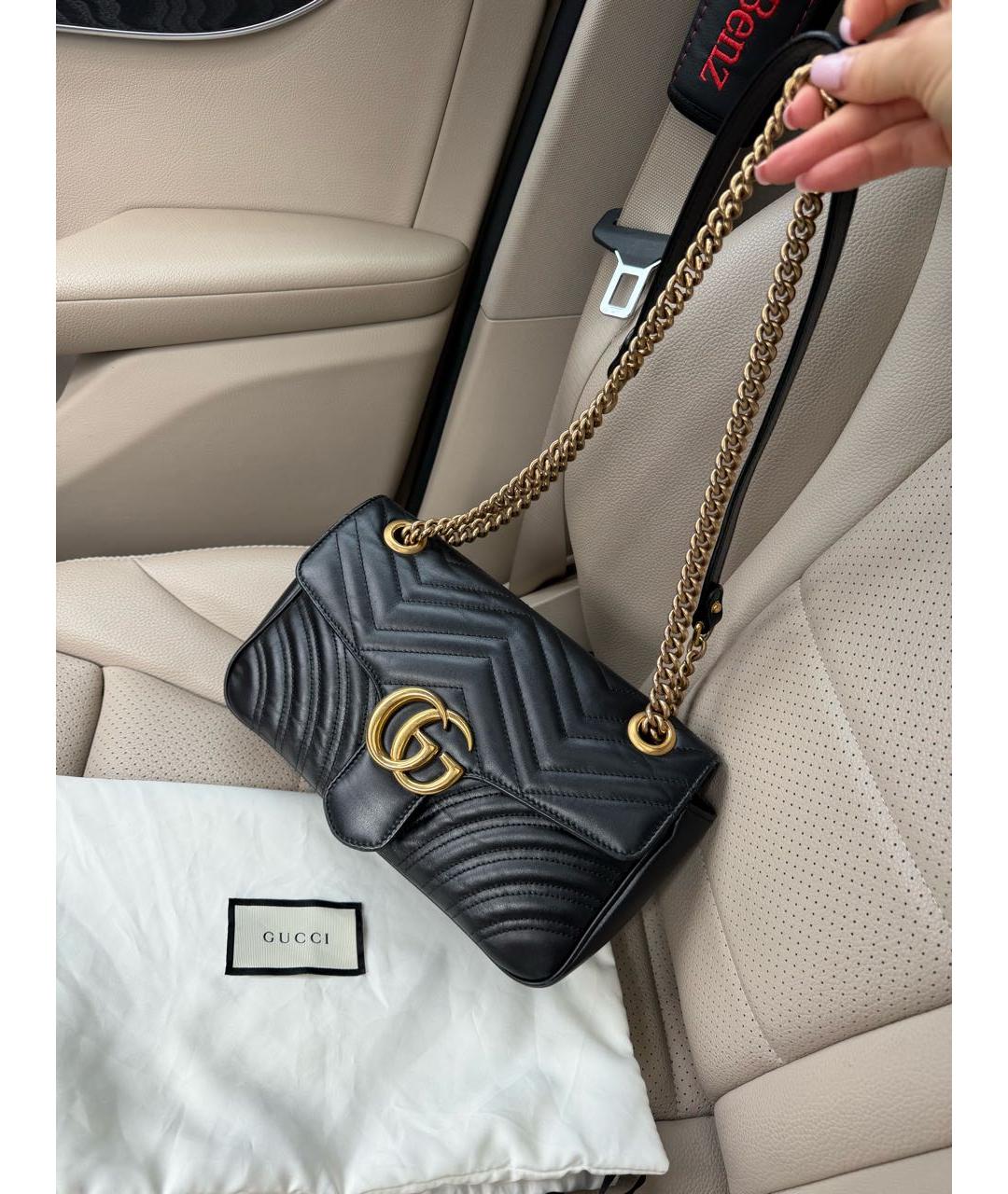 GUCCI Черная кожаная сумка через плечо, фото 4