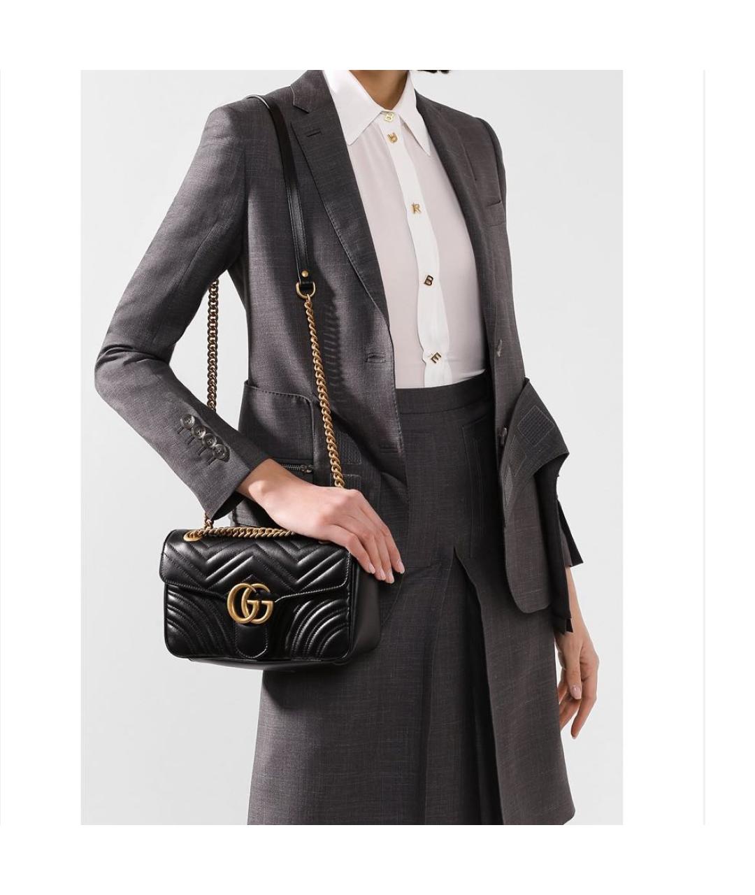 GUCCI Черная кожаная сумка через плечо, фото 2