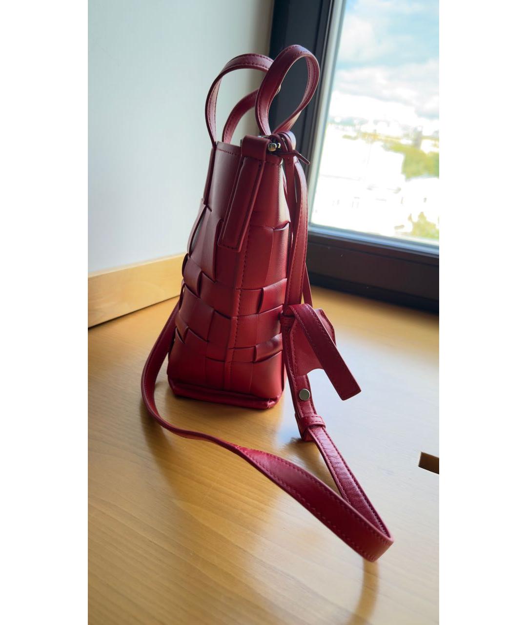 3.1 PHILLIP LIM Красная кожаная сумка с короткими ручками, фото 2
