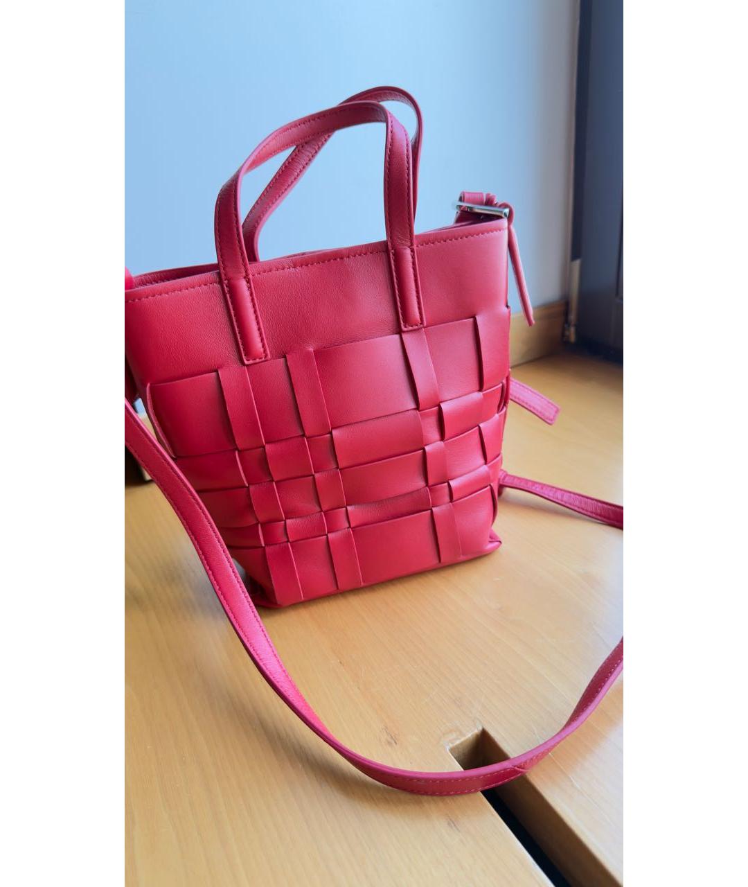 3.1 PHILLIP LIM Красная кожаная сумка с короткими ручками, фото 3