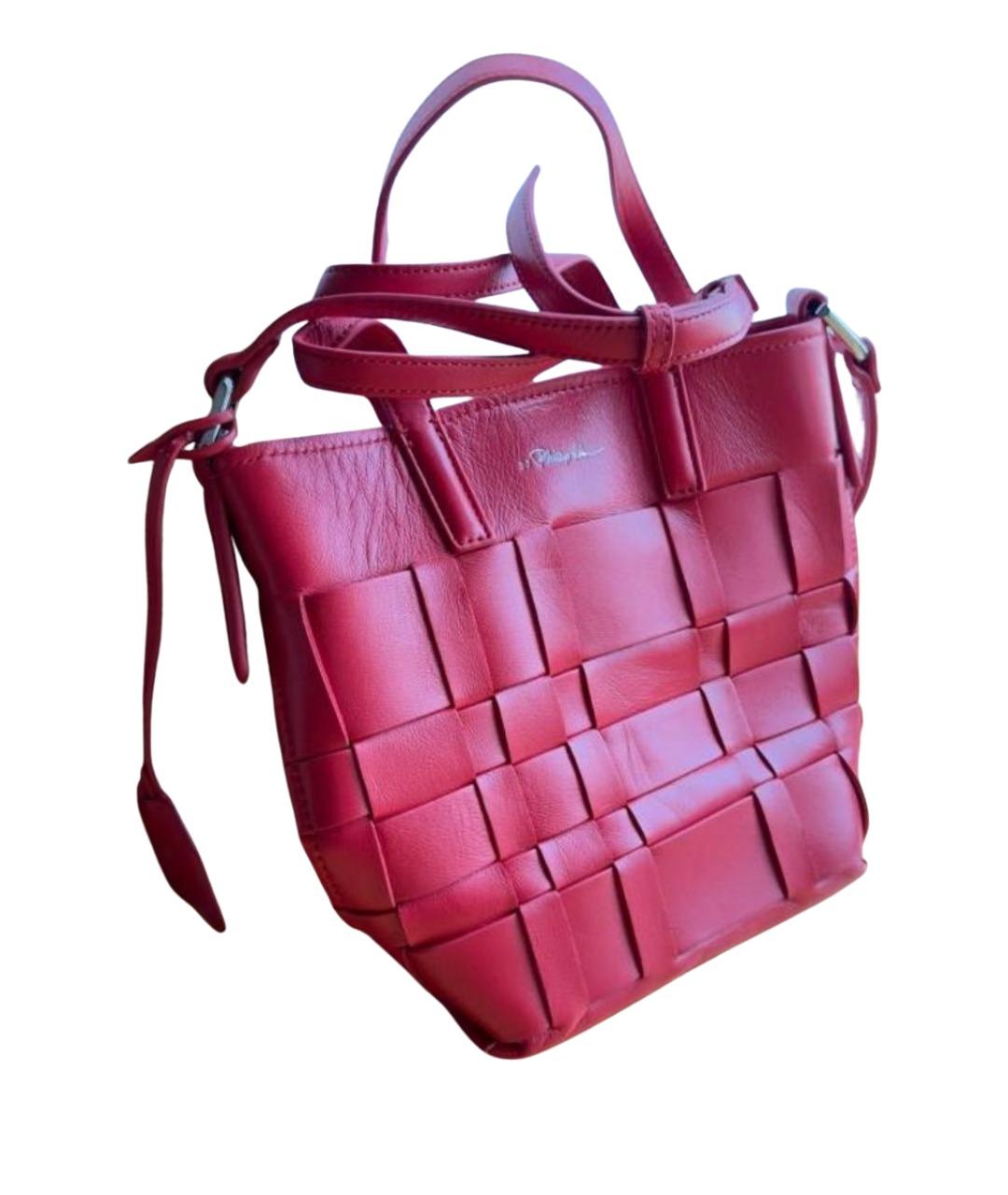 3.1 PHILLIP LIM Красная кожаная сумка с короткими ручками, фото 1
