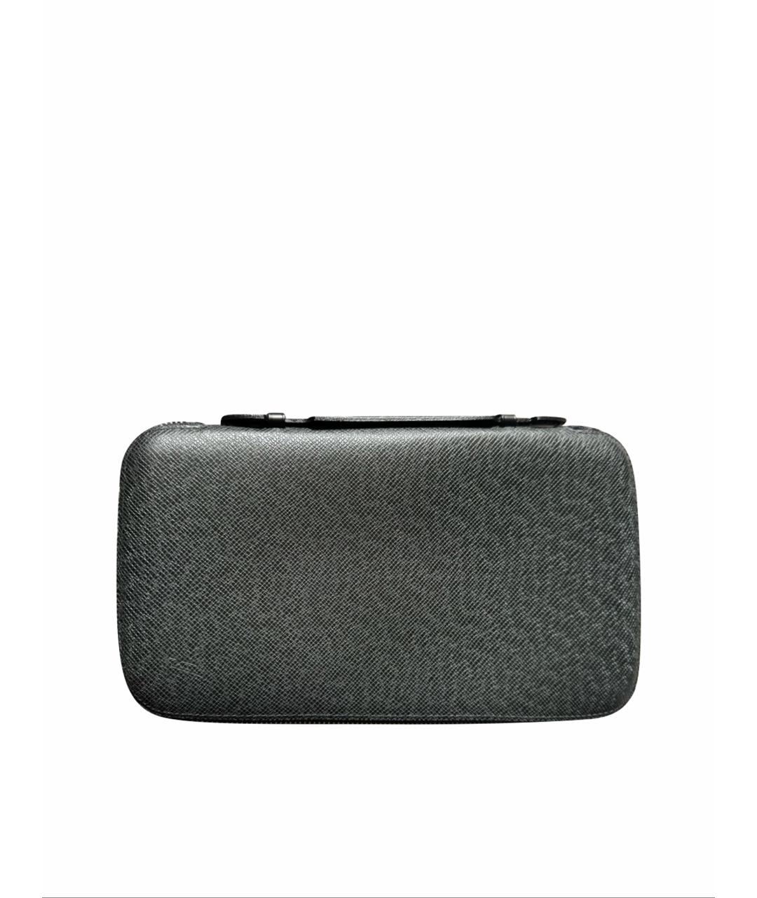 LOUIS VUITTON Черный кожаный кошелек, фото 1