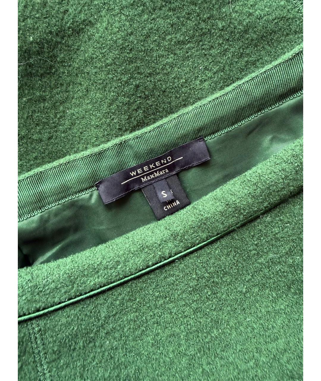 WEEKEND MAX MARA Зеленая шерстяная юбка миди, фото 2