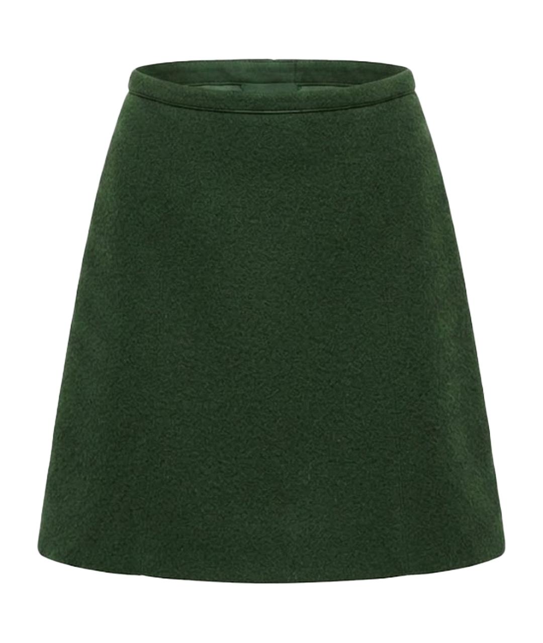 WEEKEND MAX MARA Зеленая шерстяная юбка миди, фото 1