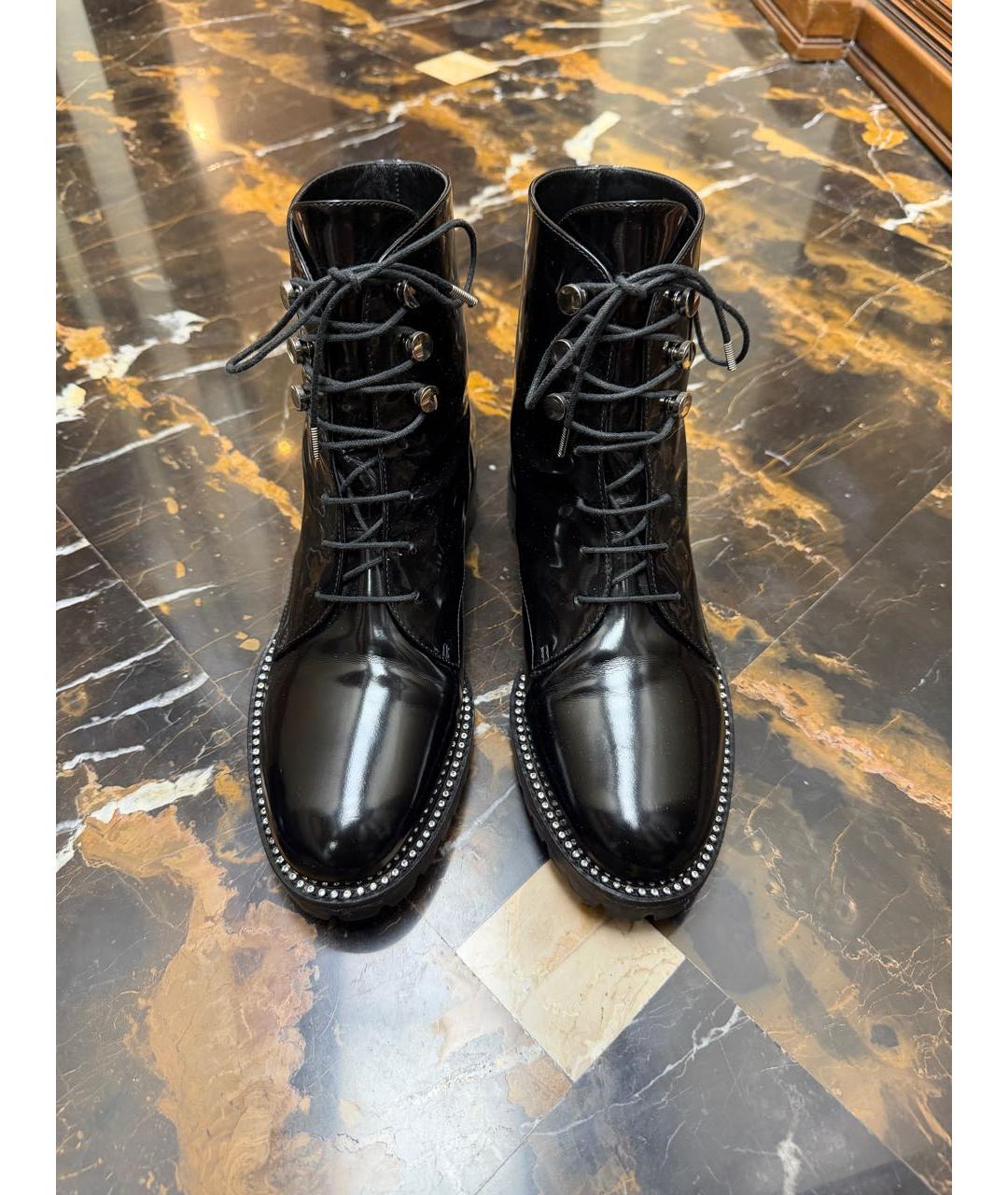CHRISTIAN DIOR Черные ботинки из лакированной кожи, фото 2