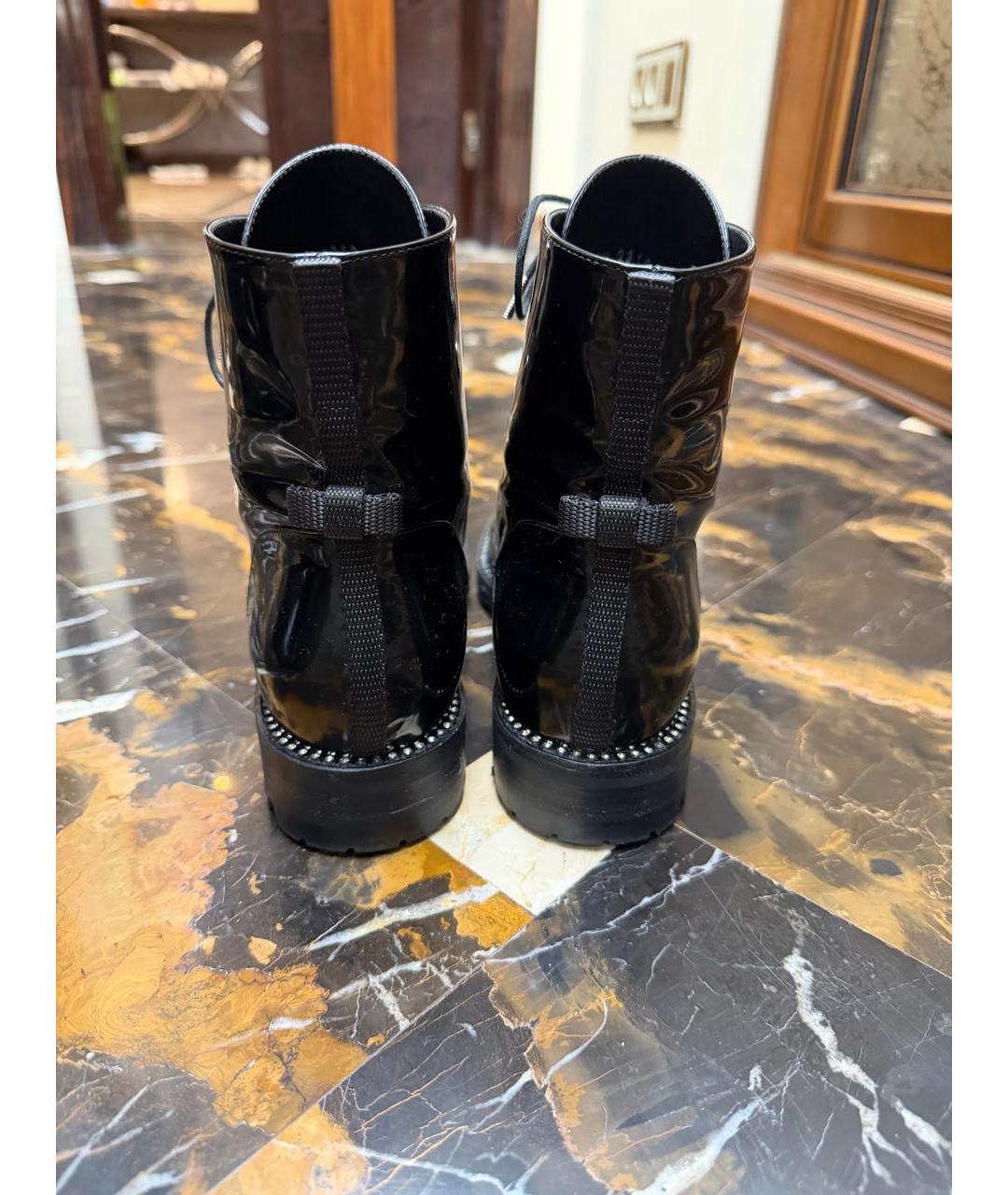 CHRISTIAN DIOR Черные ботинки из лакированной кожи, фото 4