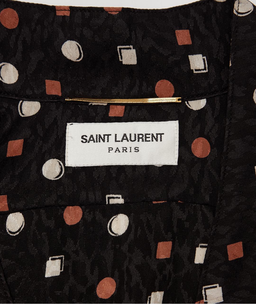 SAINT LAURENT Черное шелковое повседневное платье, фото 3