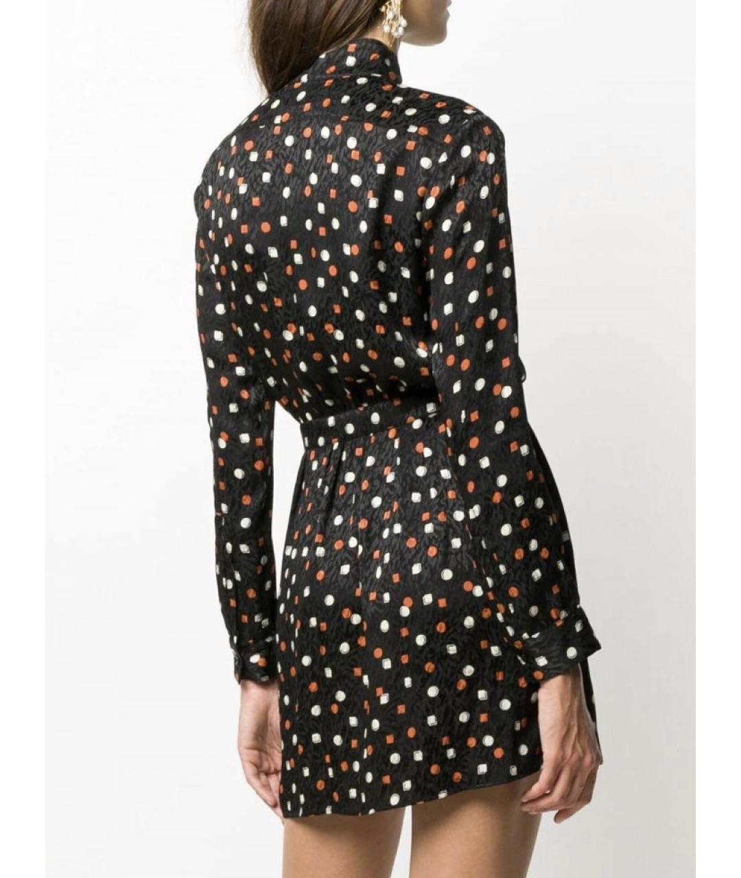 SAINT LAURENT Черное шелковое повседневное платье, фото 7
