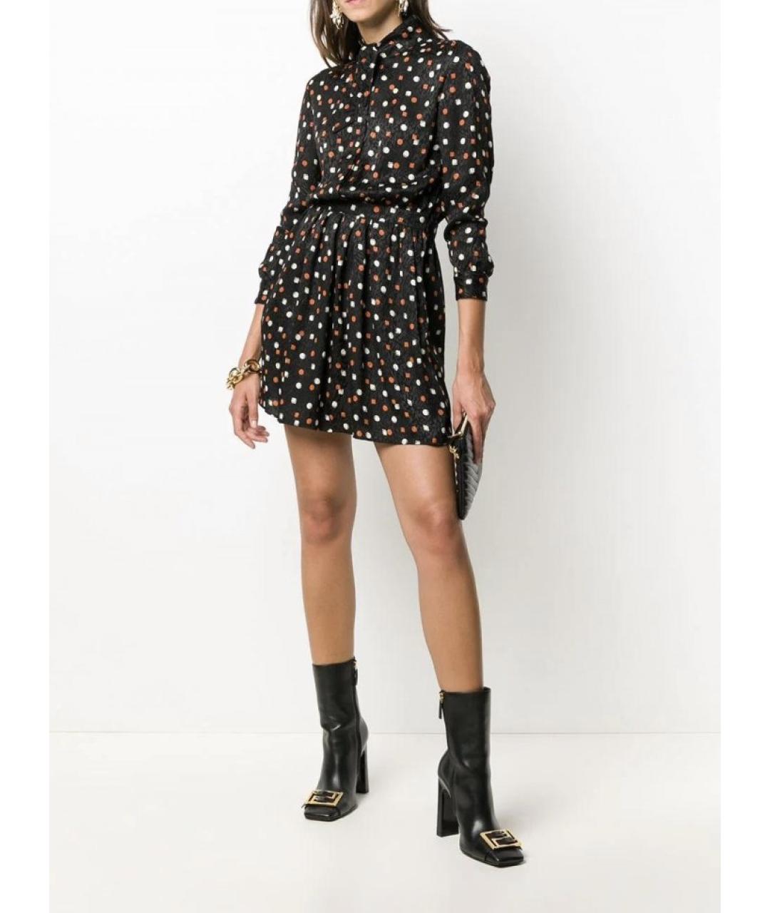 SAINT LAURENT Черное шелковое повседневное платье, фото 8