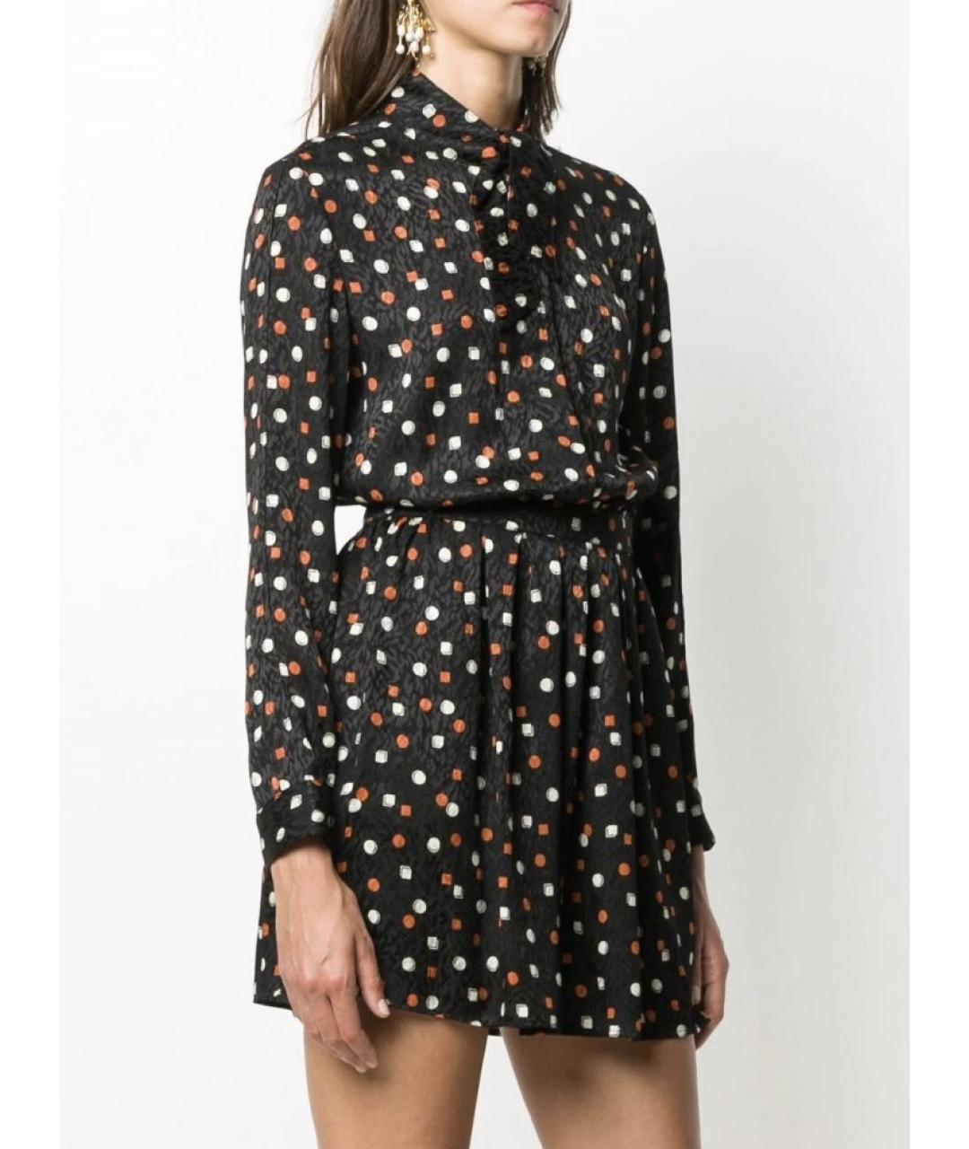 SAINT LAURENT Черное шелковое повседневное платье, фото 6