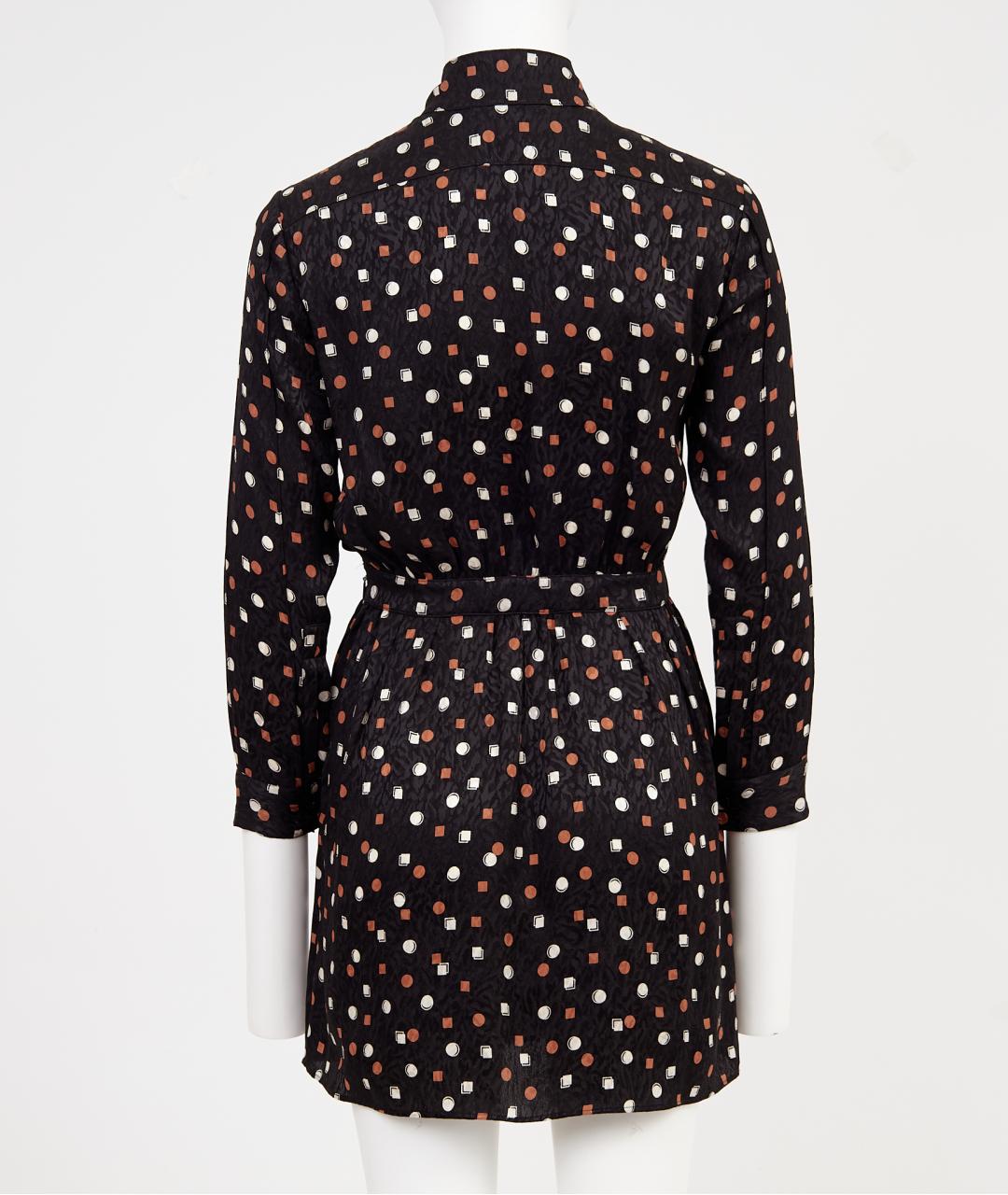 SAINT LAURENT Черное шелковое повседневное платье, фото 2