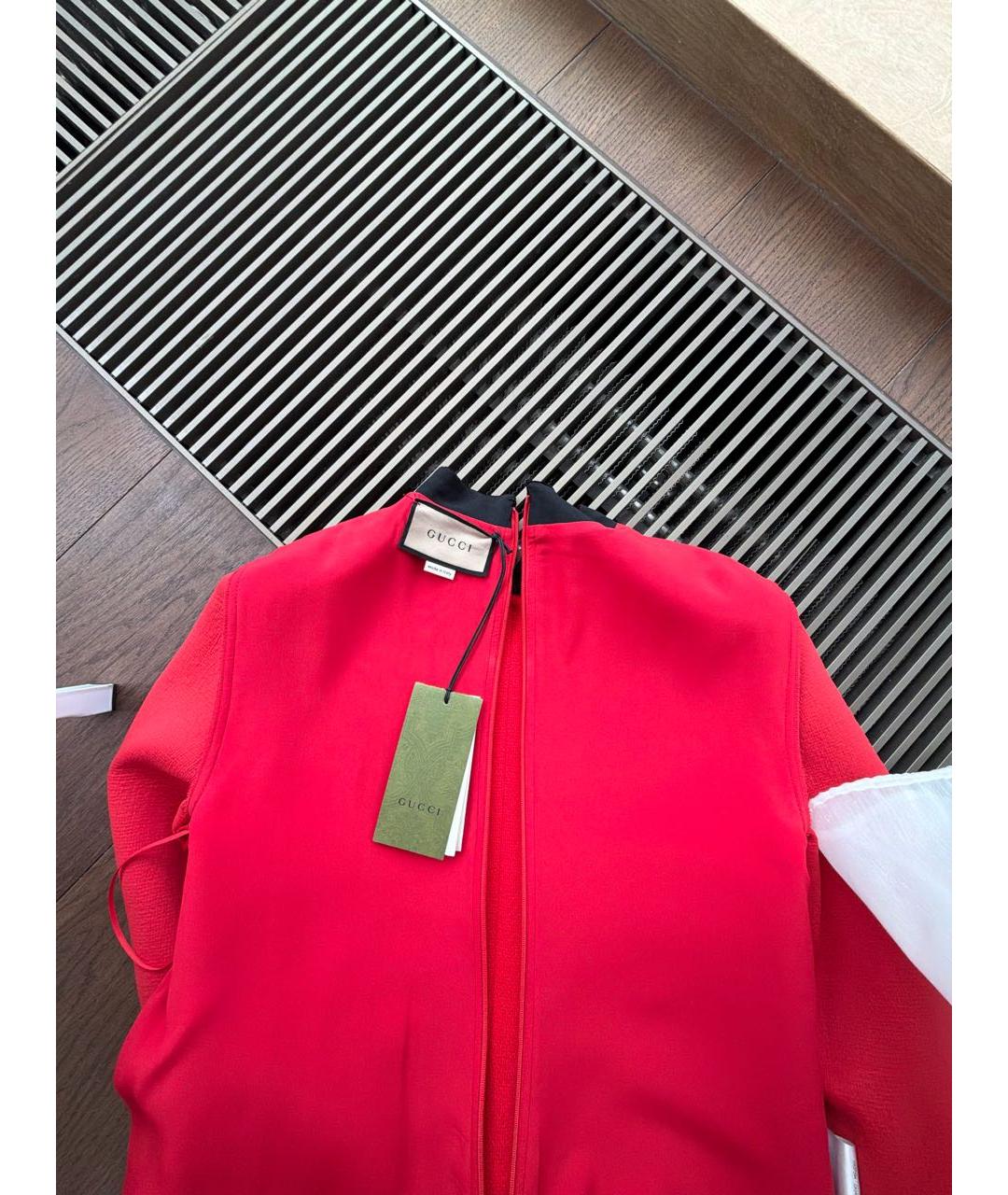 GUCCI Красное шерстяное повседневное платье, фото 3