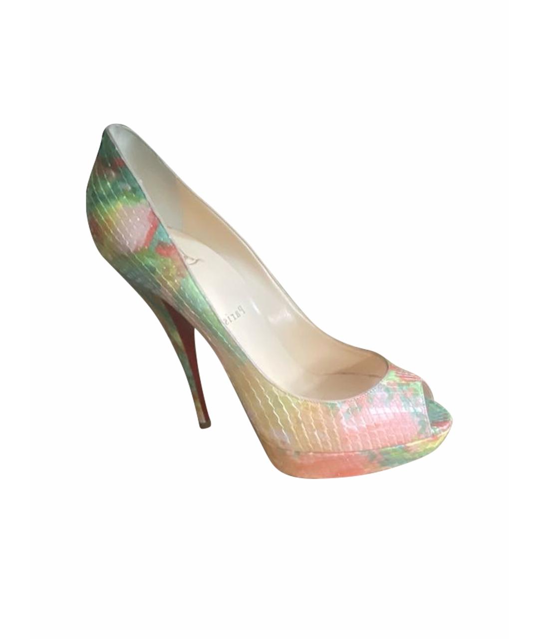 CHRISTIAN LOUBOUTIN Мульти туфли из кожи питона, фото 1