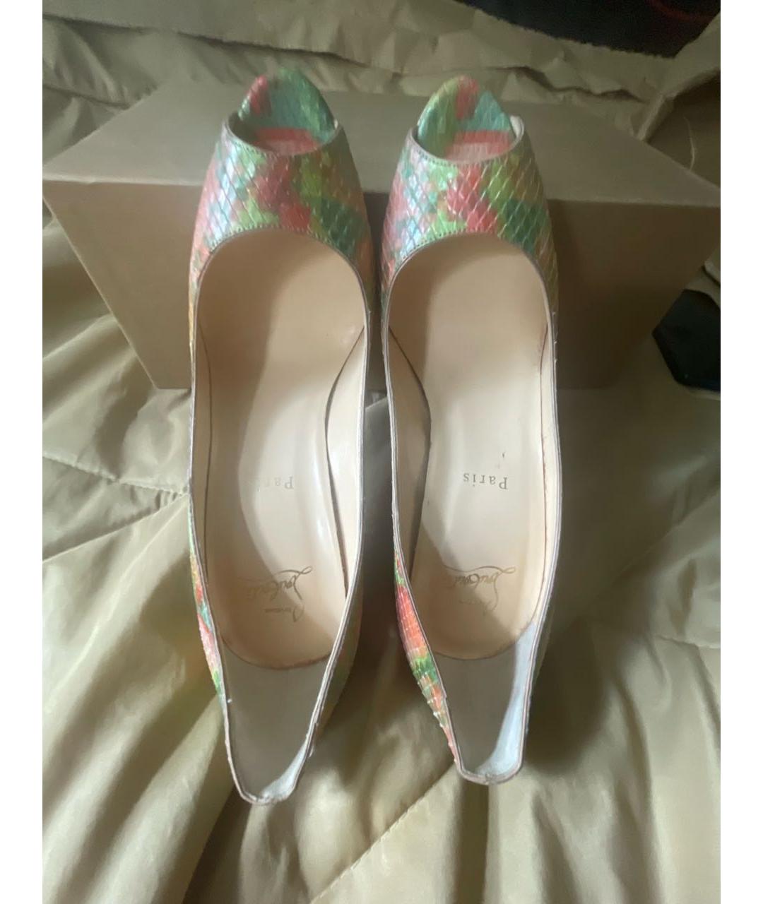 CHRISTIAN LOUBOUTIN Мульти туфли из кожи питона, фото 3