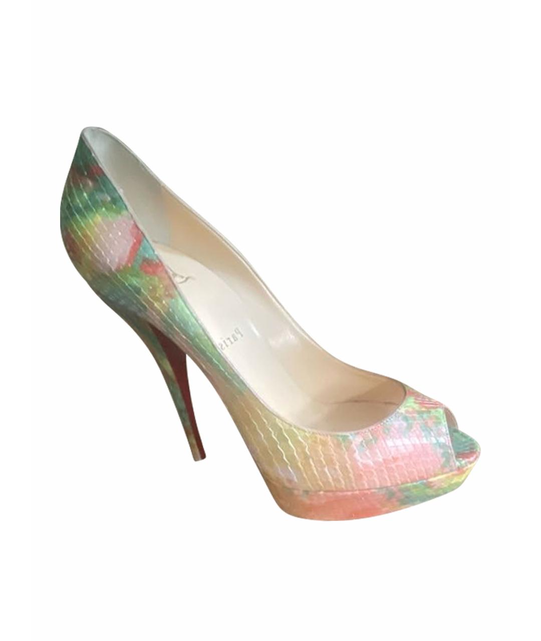 CHRISTIAN LOUBOUTIN Мульти туфли из кожи питона, фото 6