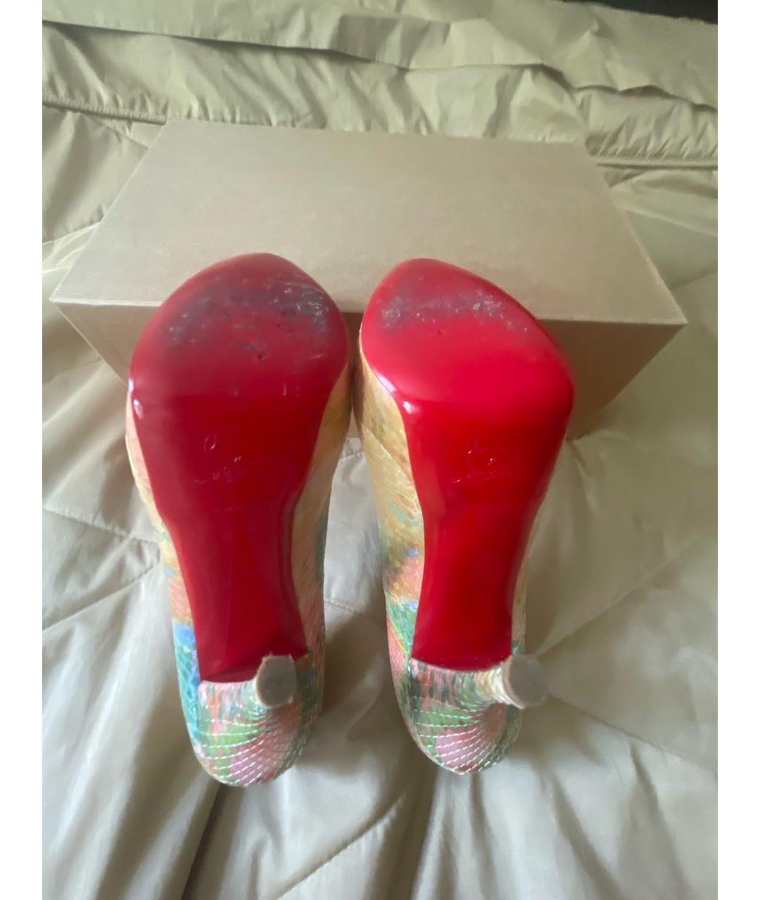 CHRISTIAN LOUBOUTIN Мульти туфли из кожи питона, фото 5