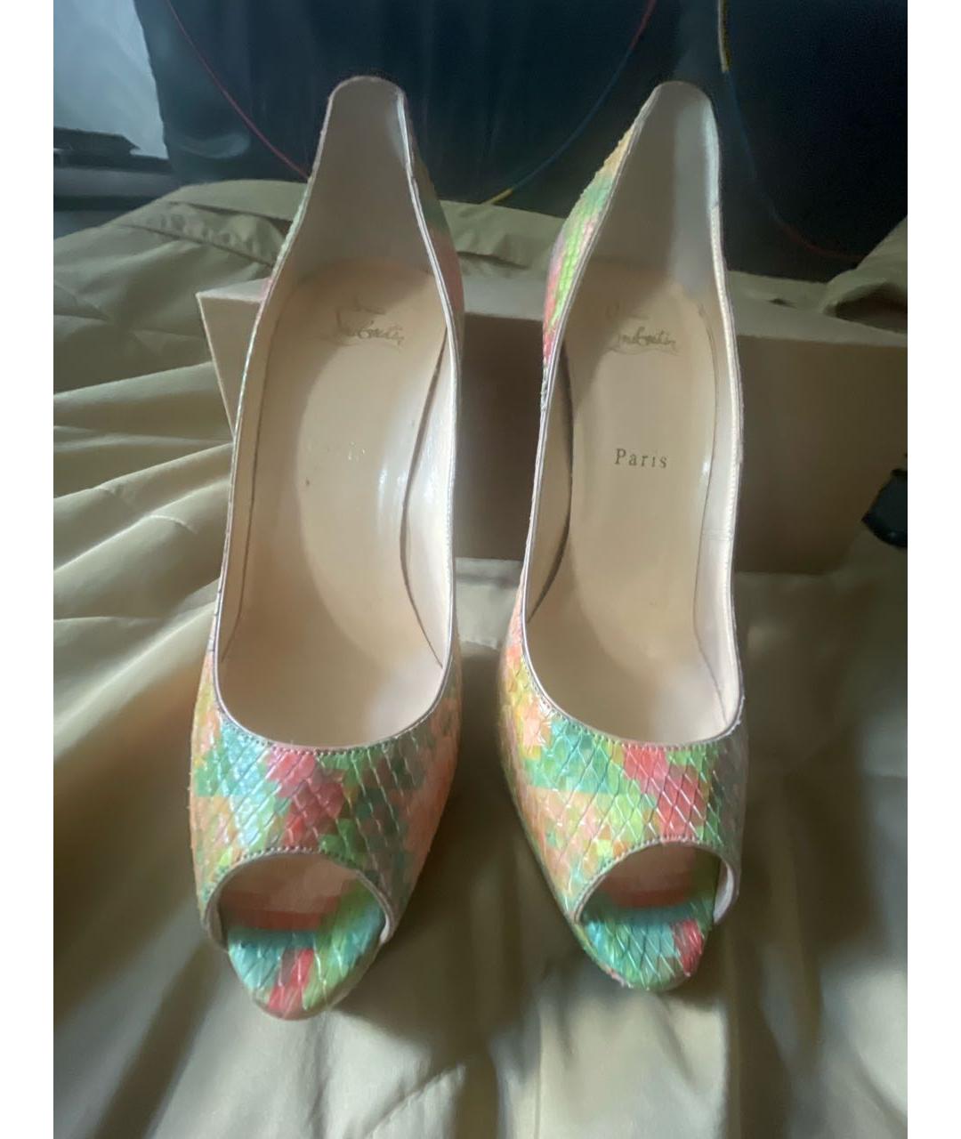CHRISTIAN LOUBOUTIN Мульти туфли из кожи питона, фото 2