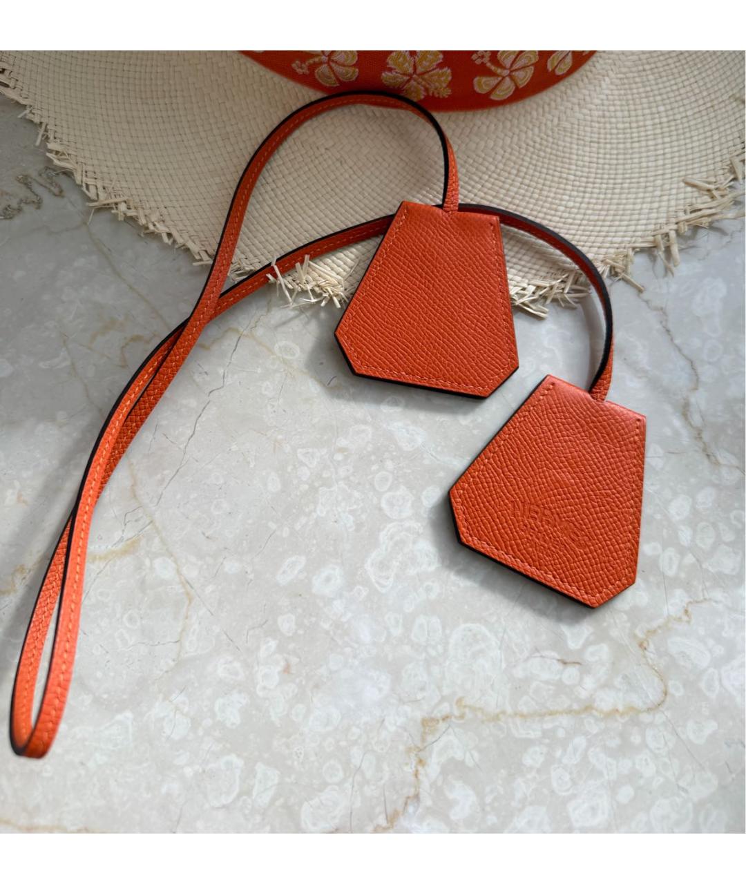 HERMES Оранжевая кожаная шляпа, фото 2