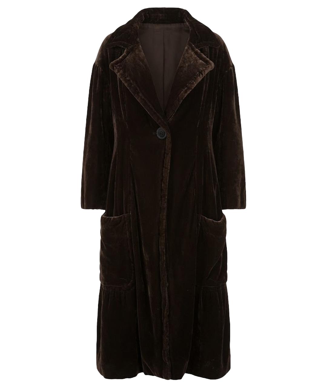 NINA RICCI Коричневое бархатное пальто, фото 1