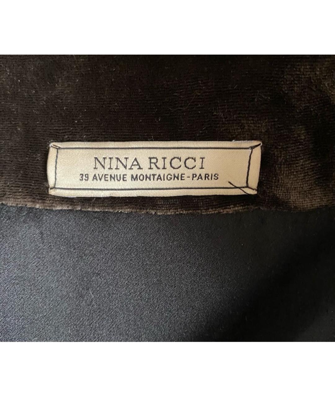 NINA RICCI Коричневое бархатное пальто, фото 7