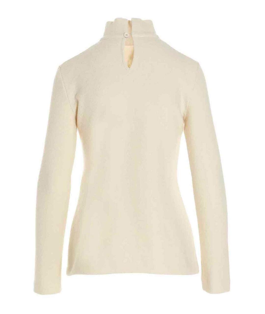 JIL SANDER Белая шерстяная водолазка, фото 2