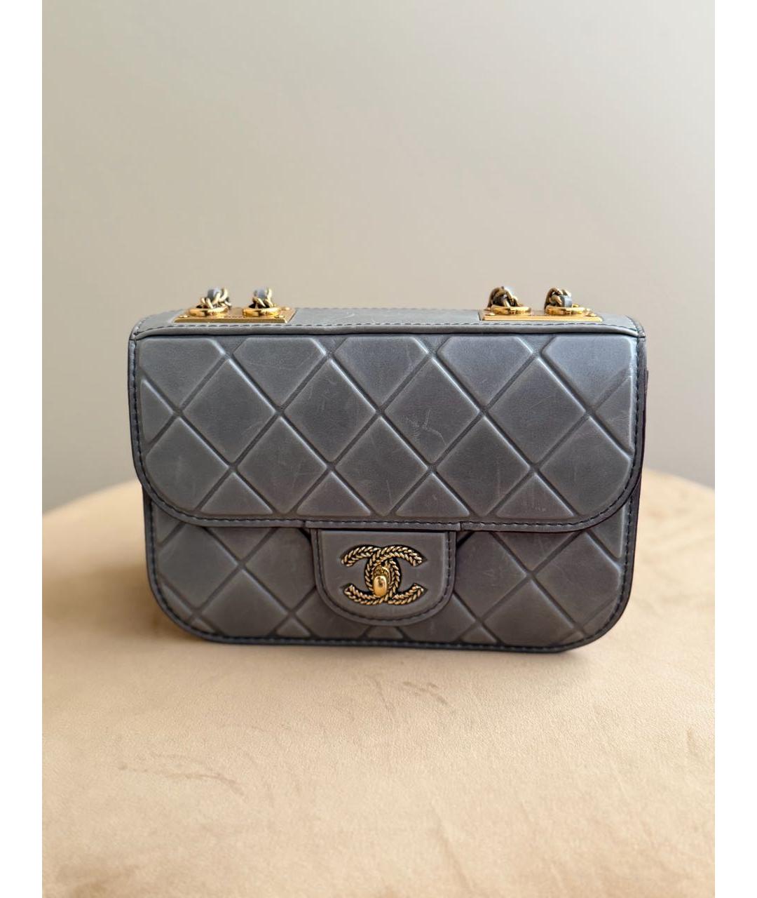 CHANEL Антрацитовая сумка через плечо, фото 3