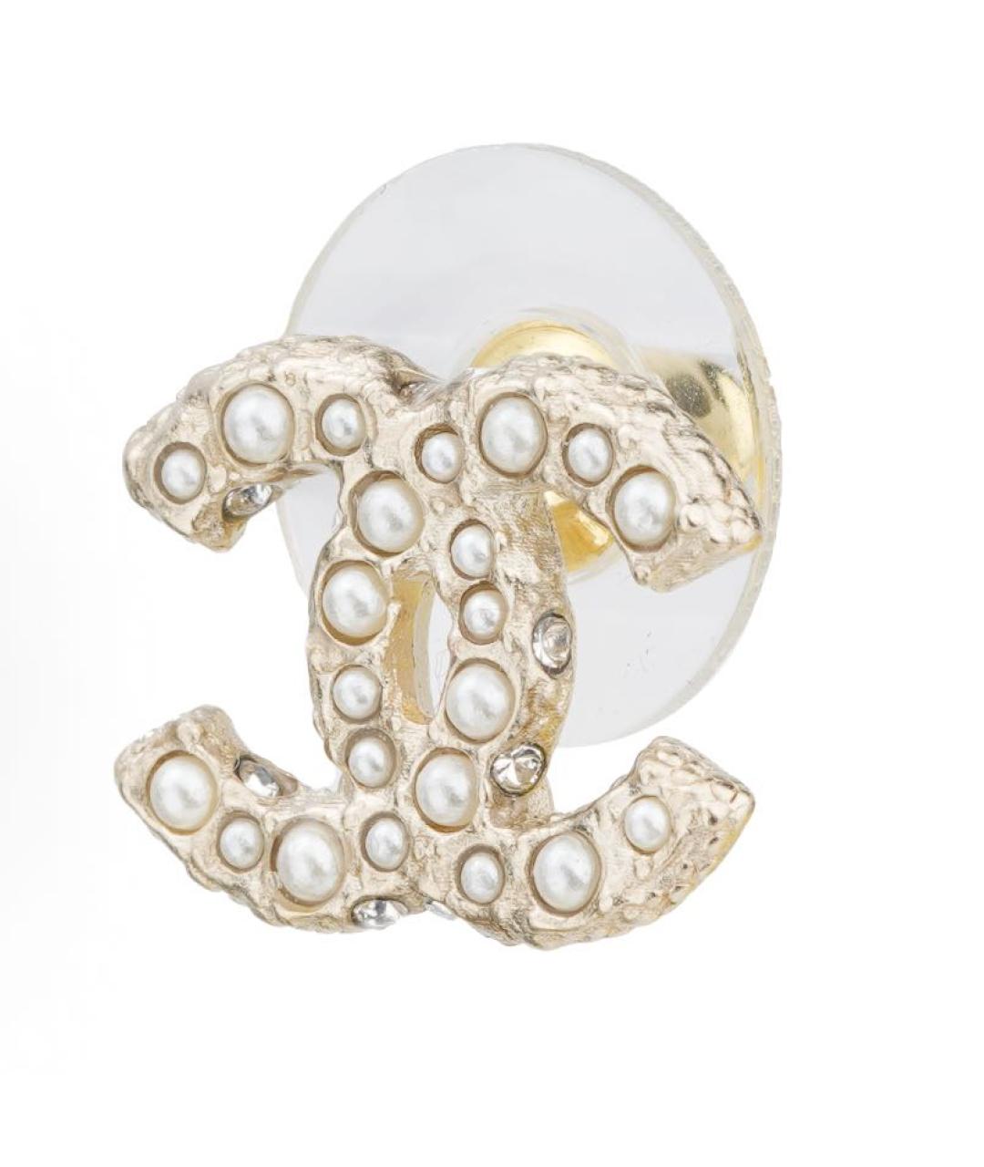 CHANEL Золотые латунные серьги, фото 3