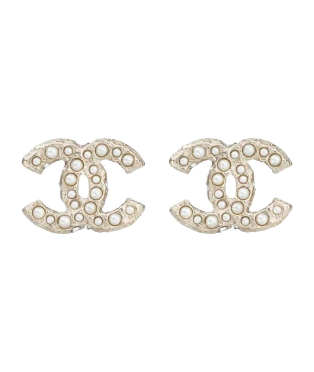 CHANEL Золотые латунные серьги, фото 1