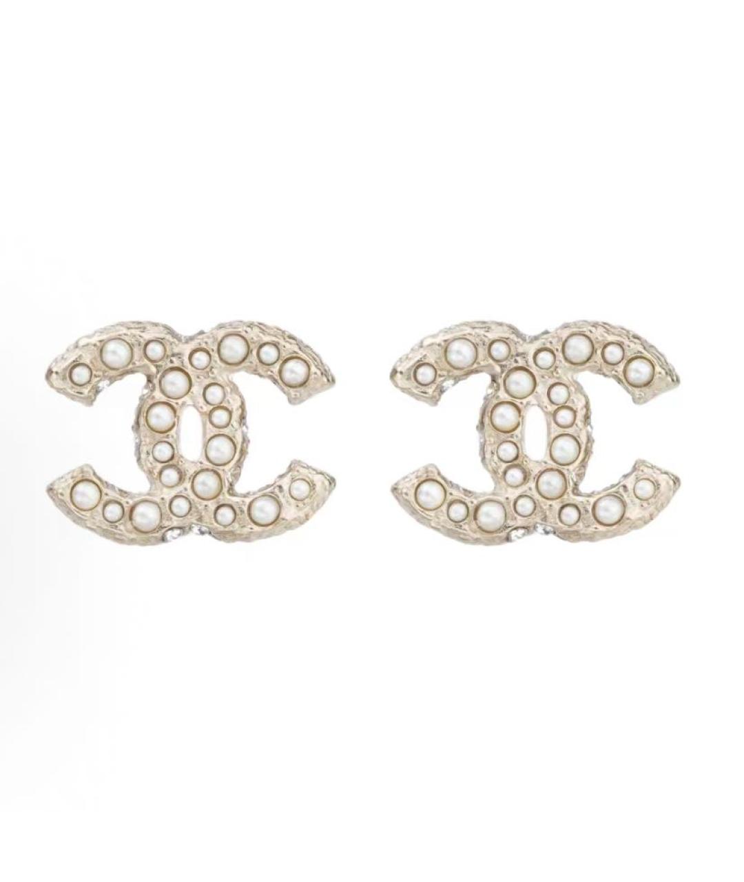 CHANEL Золотые латунные серьги, фото 6
