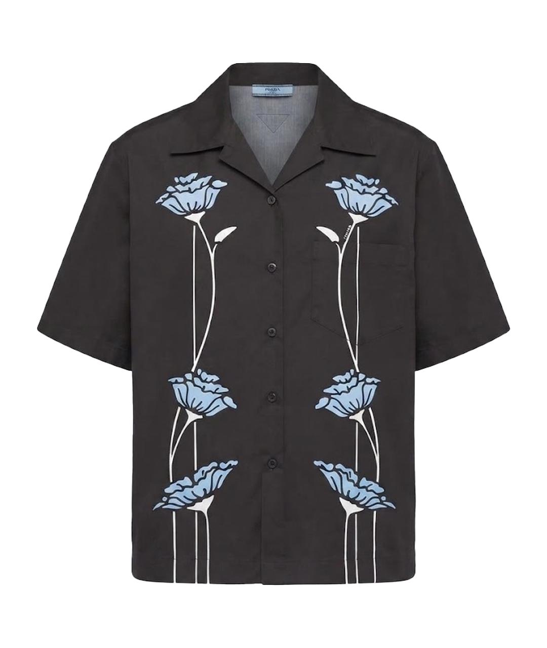 PRADA Темно-синяя хлопковая рубашка, фото 1