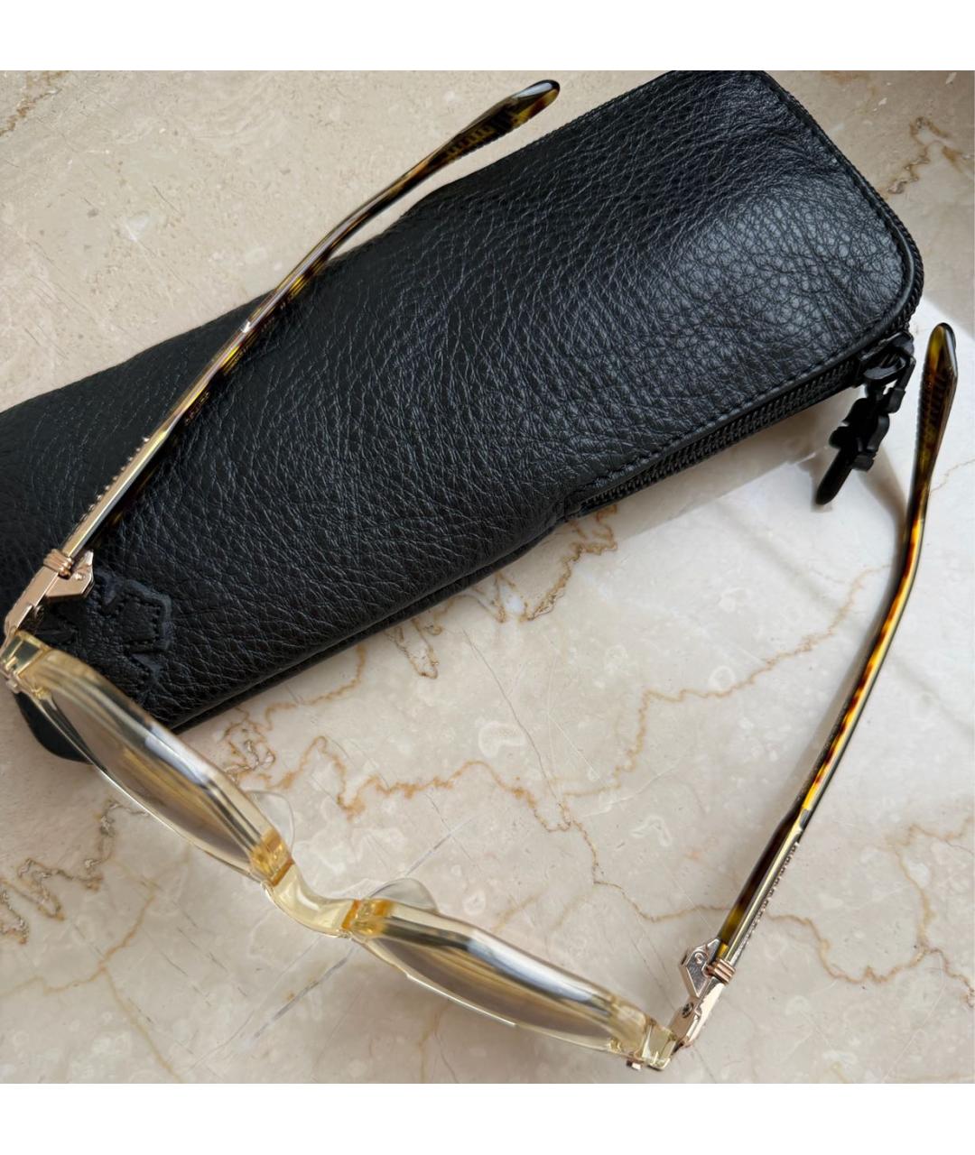CHROME HEARTS Бежевые пластиковые солнцезащитные очки, фото 3