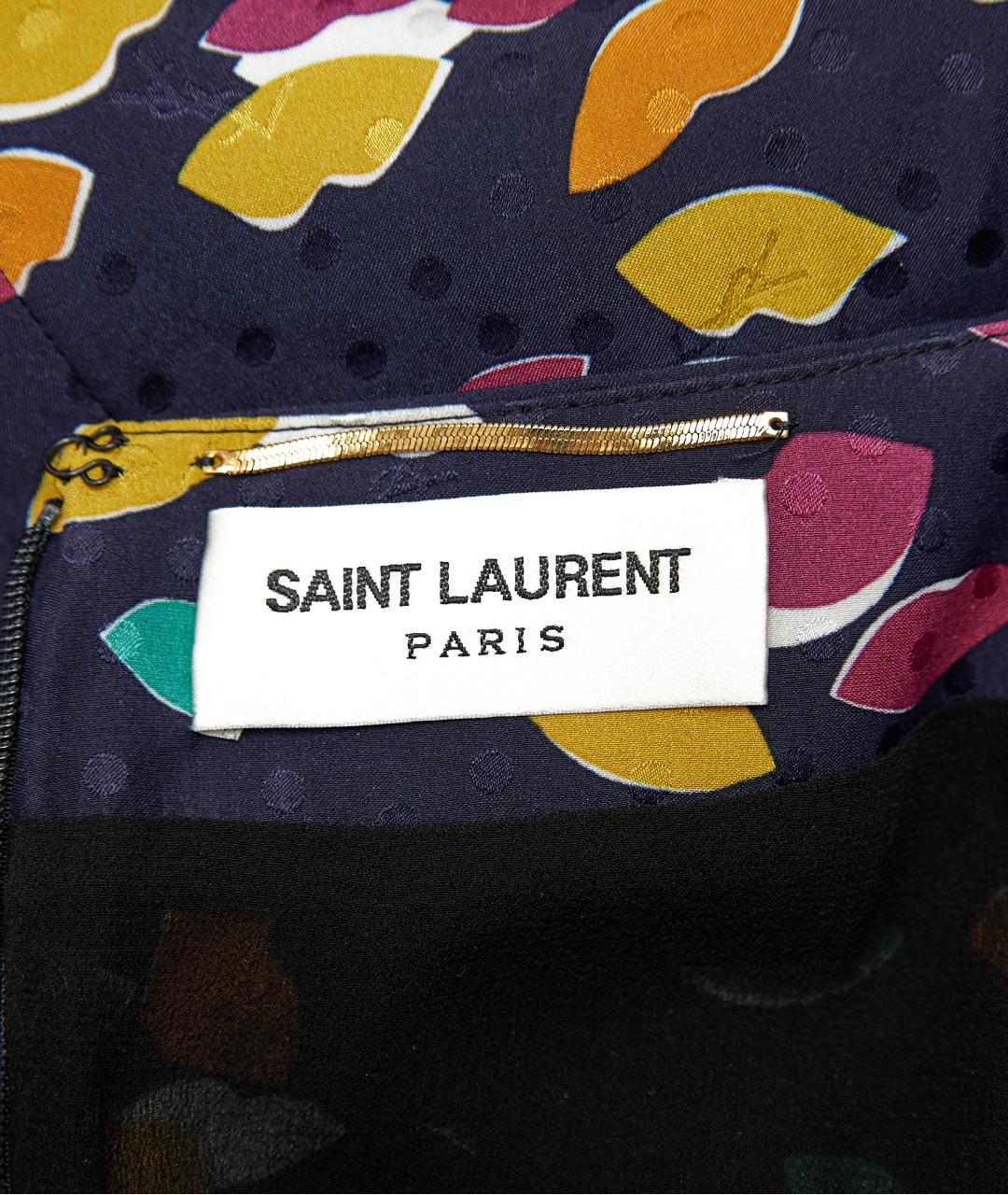 SAINT LAURENT Черное шелковое коктейльное платье, фото 2