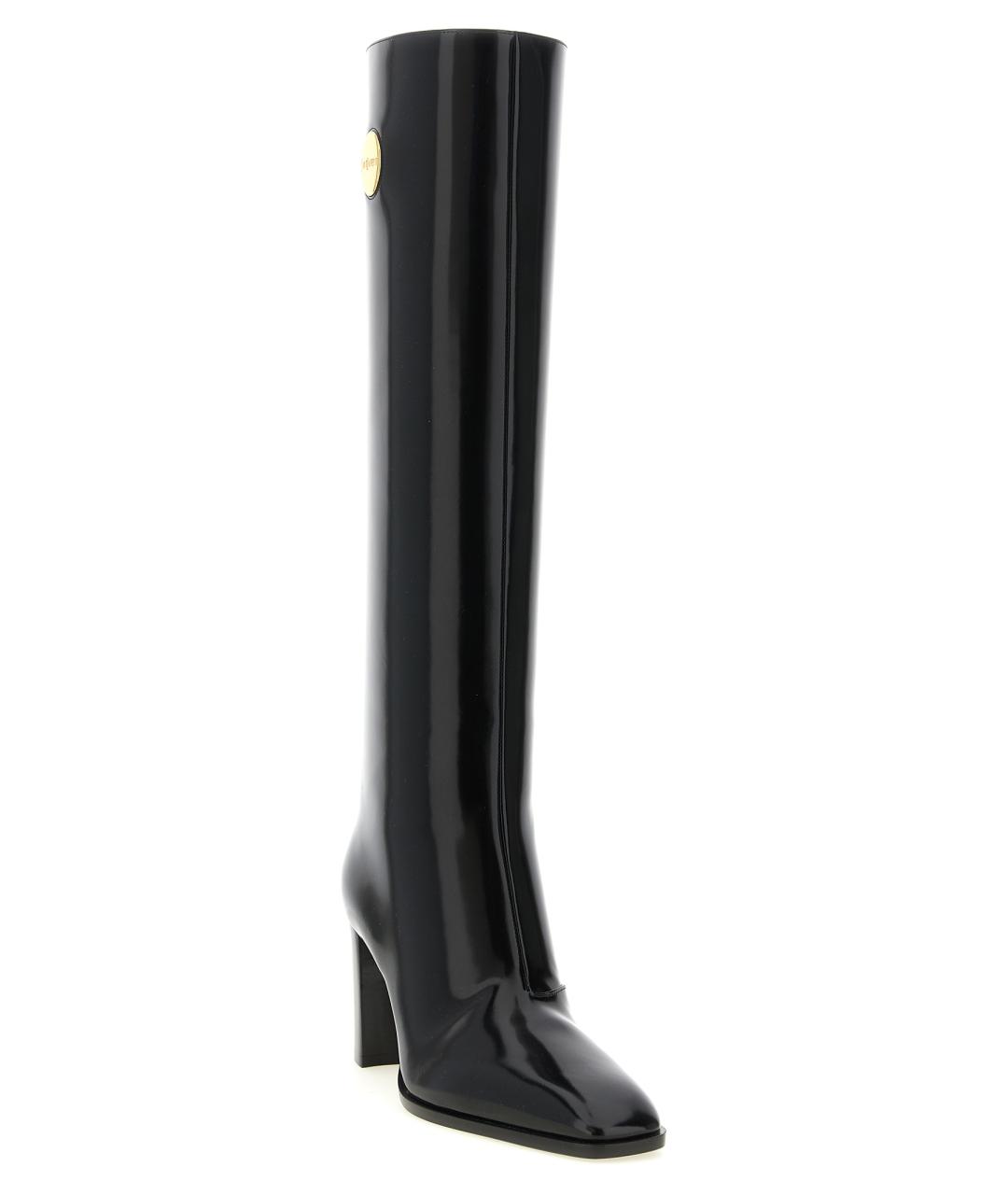 SAINT LAURENT Черные кожаные сапоги, фото 2
