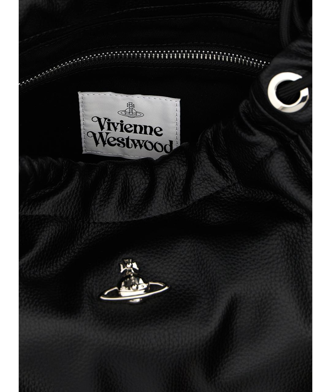 VIVIENNE WESTWOOD Черная сумка через плечо из искусственной кожи, фото 4