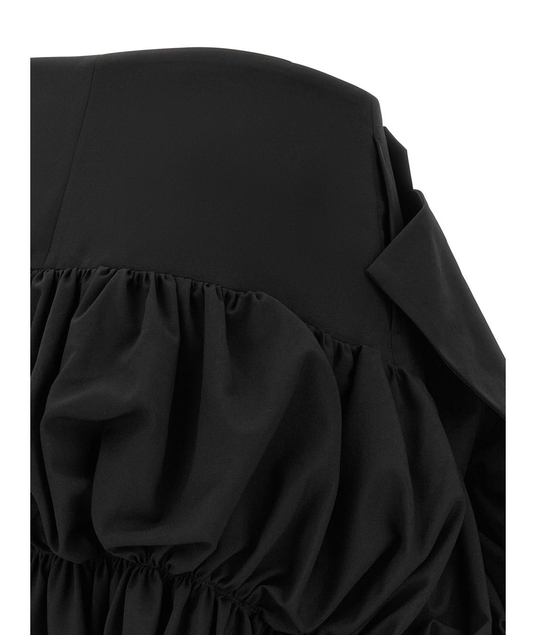 COMME DES GARÇONS Черная шерстяная юбка миди, фото 4