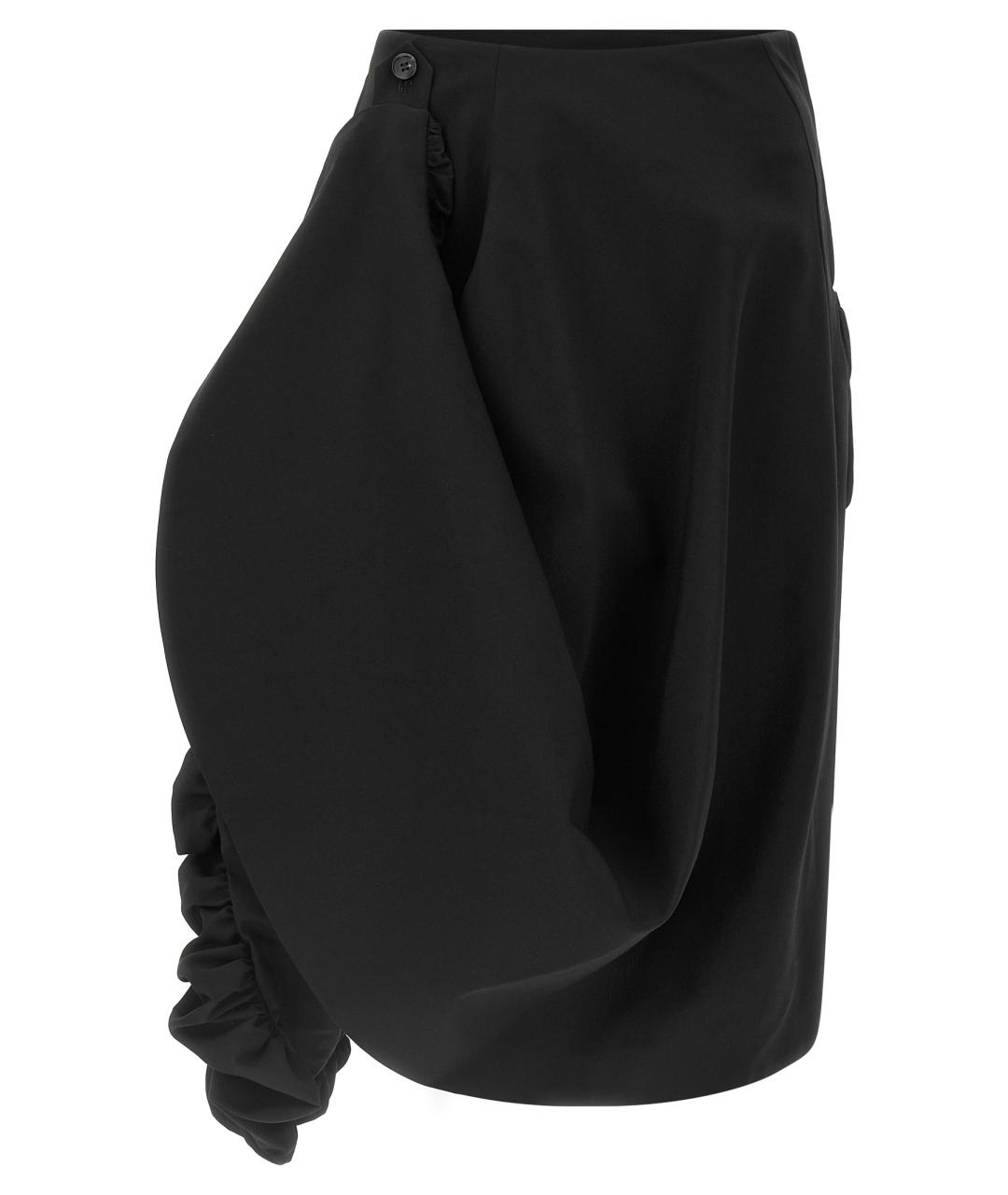 COMME DES GARÇONS Черная шерстяная юбка миди, фото 1